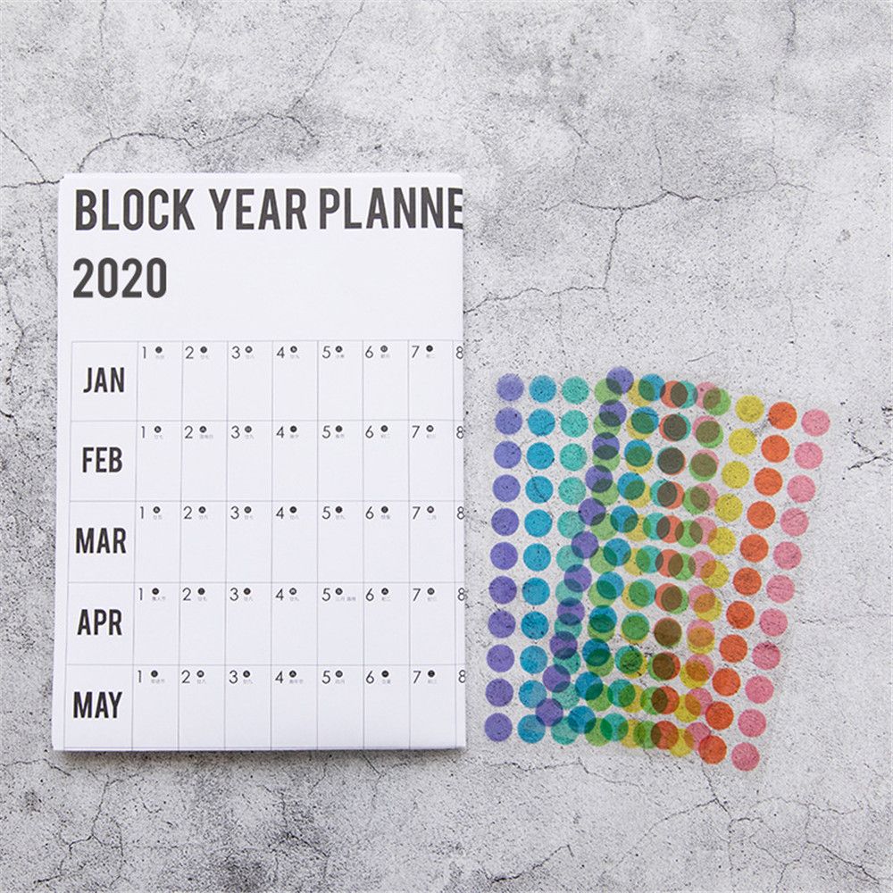 2020 Year Planner with Sticker Dots