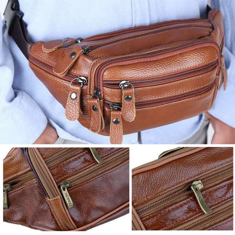 Leather Waist Bag Men’s Vintage Bag