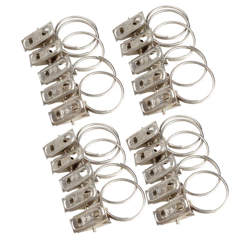 Curtain Rings with Clips 20PC Set