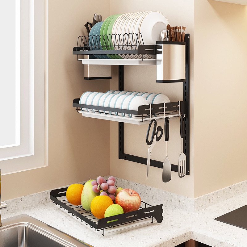 Hanging Dish Rack Plate Bowl Drain