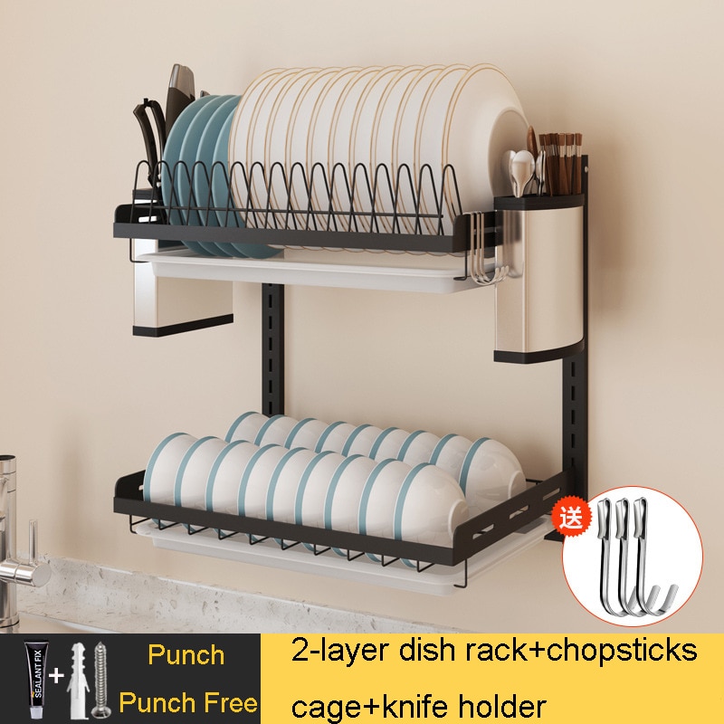 Hanging Dish Rack Plate Bowl Drain