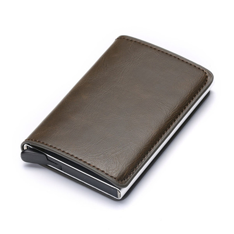 Leather Credit Card Holder Portable Case