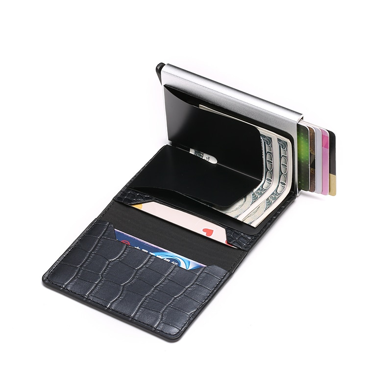 Leather Credit Card Holder Portable Case