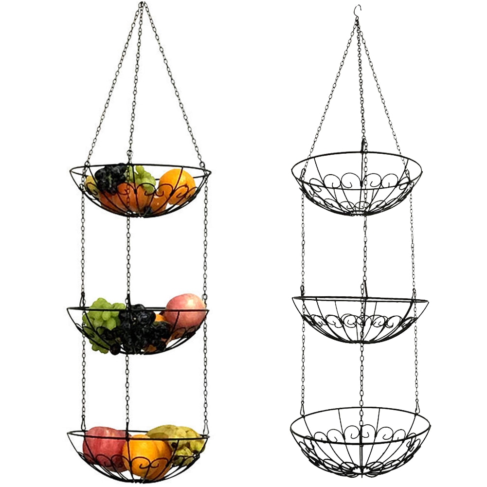 Hanging Fruit Basket 3 Tier Rack