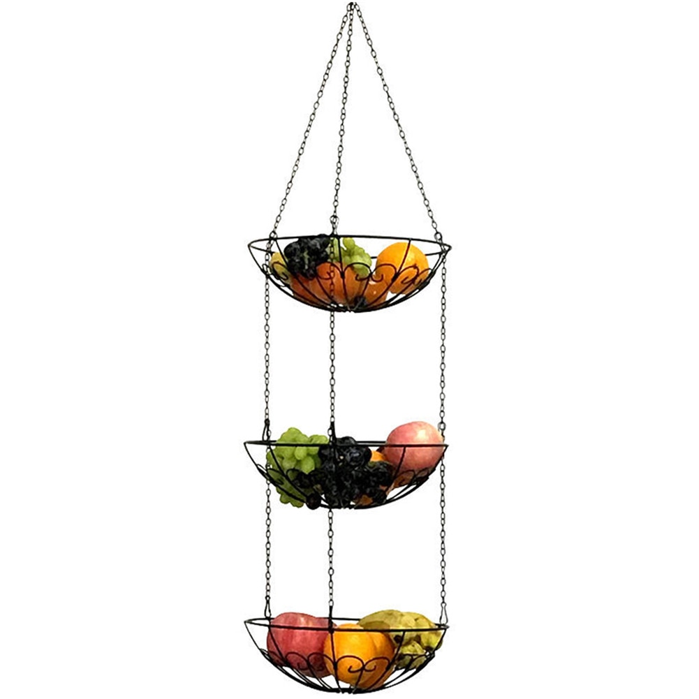 Hanging Fruit Basket 3 Tier Rack