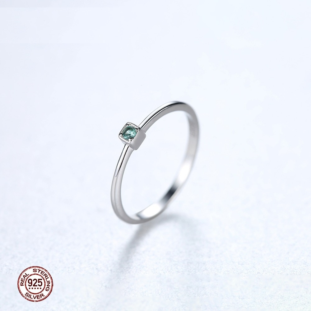 925 Sterling Silver Ring Green Topaz