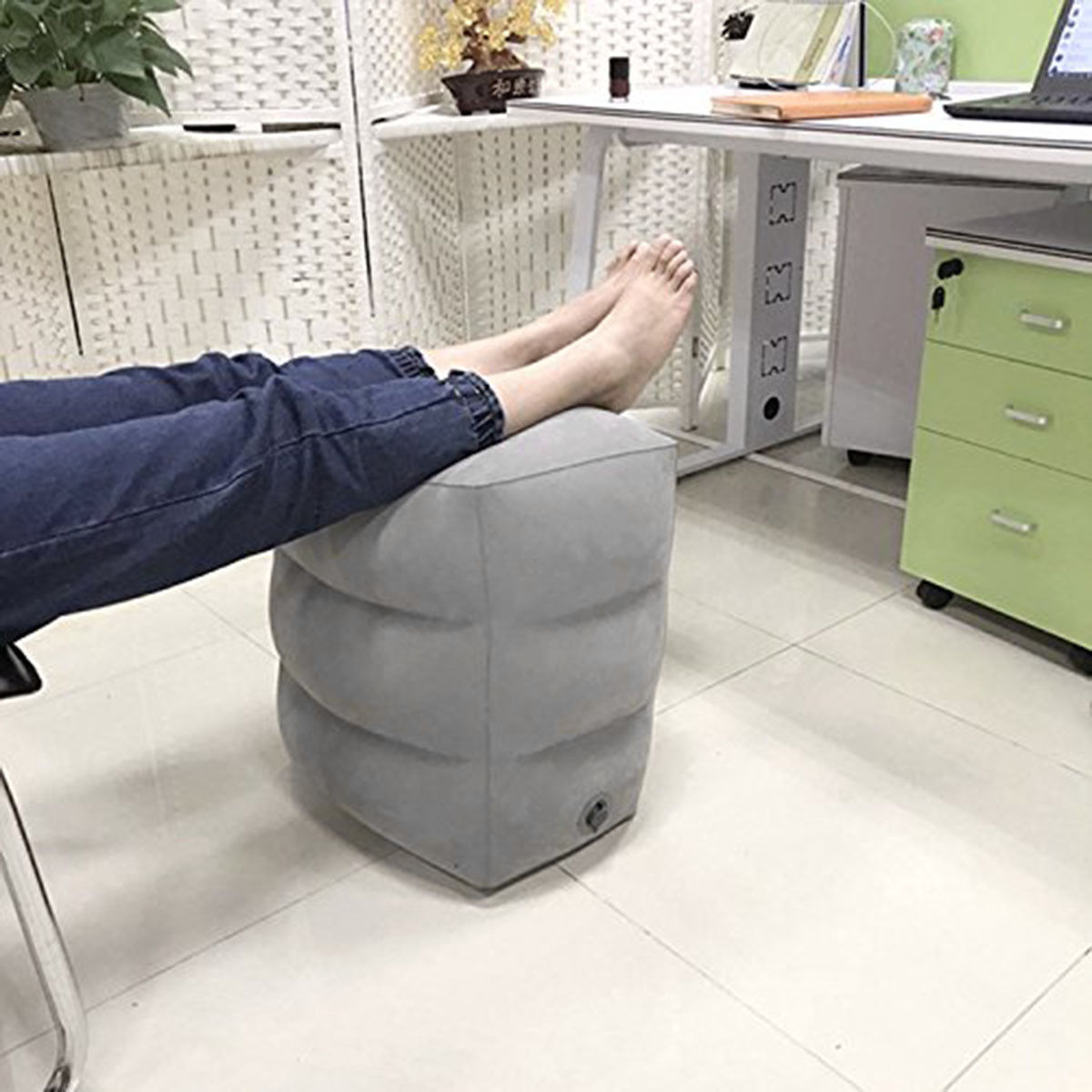 Inflatable Foot Rest Travel Cushion
