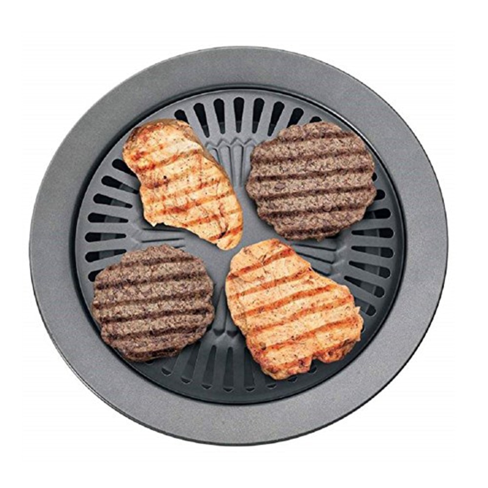 BBQ Grill Plate Round Iron Tray