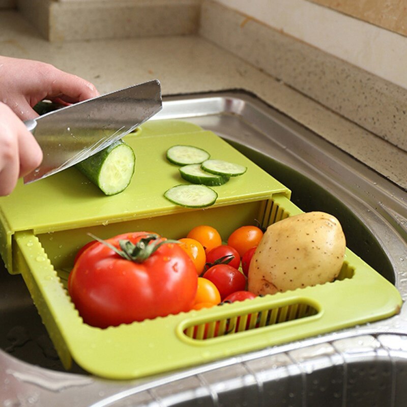 Over The Sink Cutting Board Drain Basket