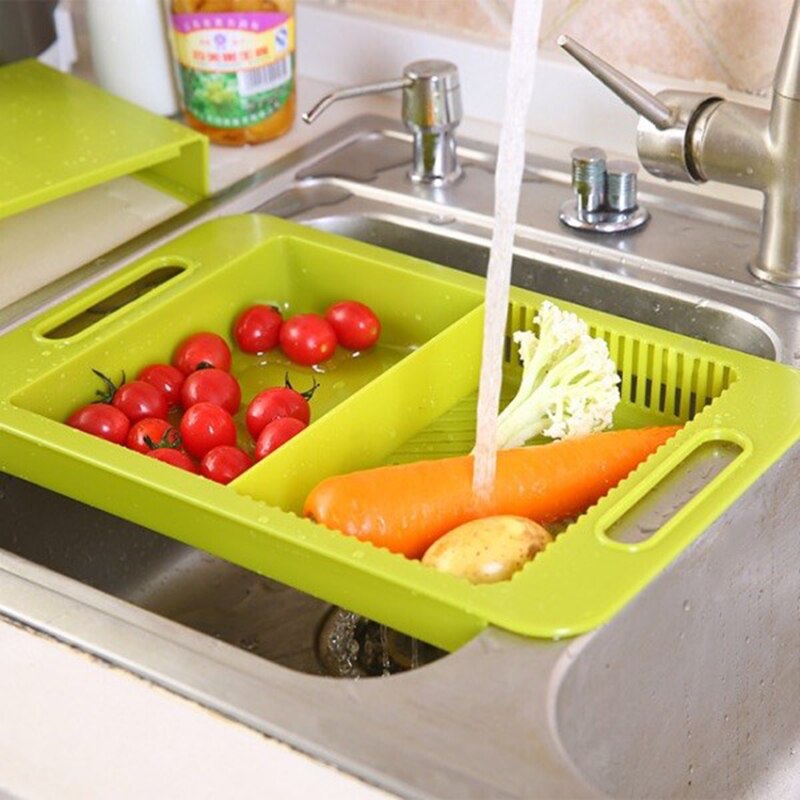 Over The Sink Cutting Board Drain Basket