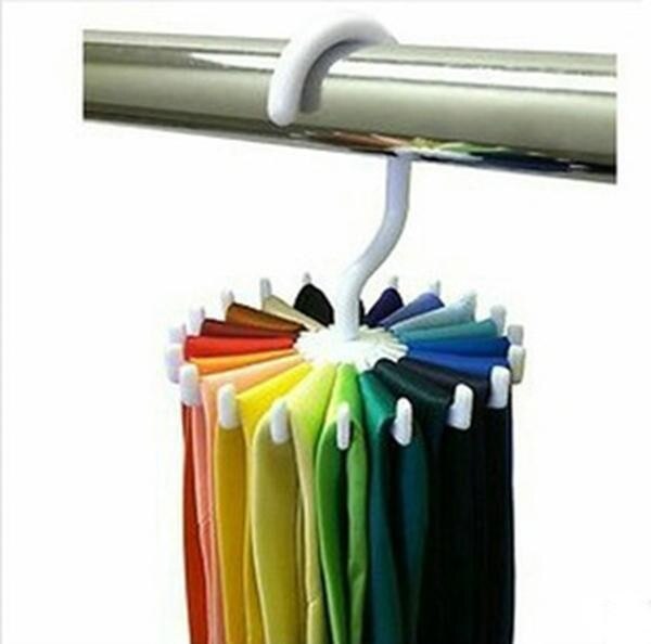 Tie Holder Rotating White Rack