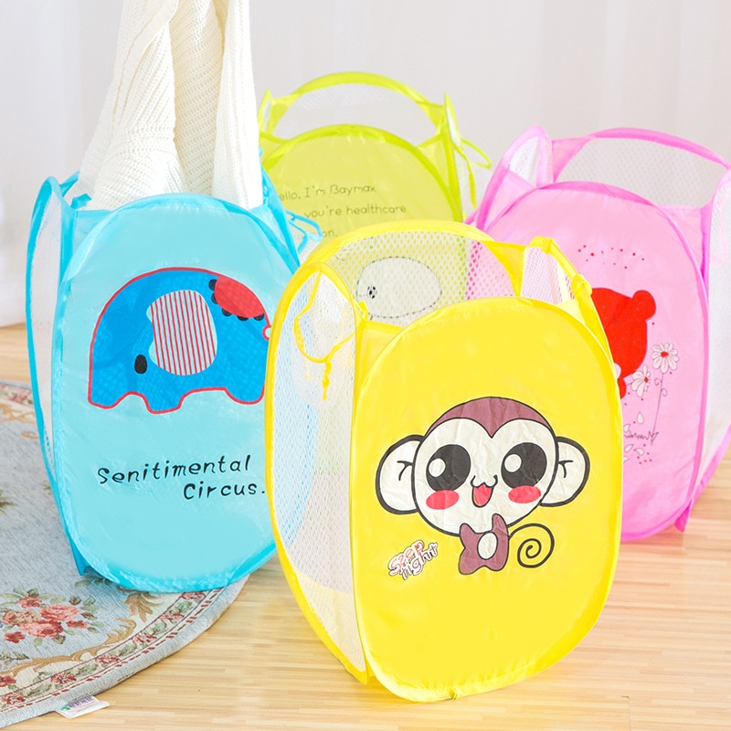 Clothes Hamper Foldable Mesh Cartoon