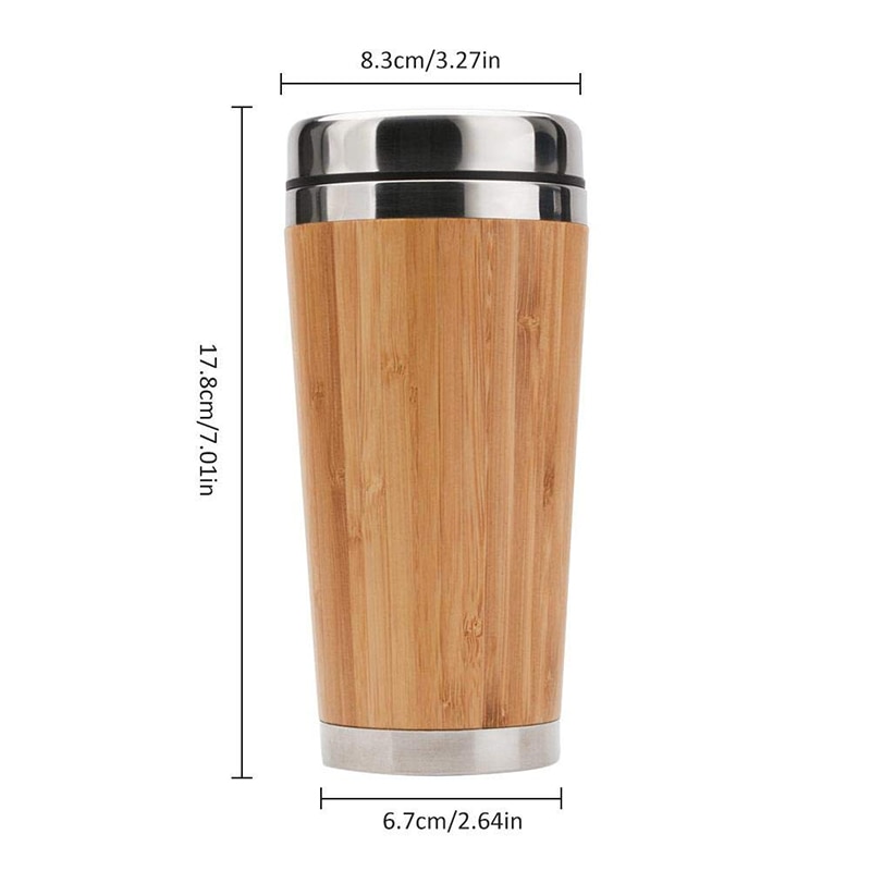 Coffee Tumbler Bamboo Insulated Drinkware