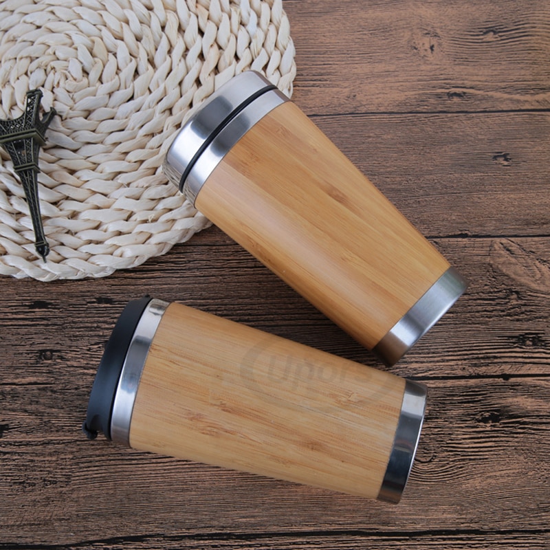 Coffee Tumbler Bamboo Insulated Drinkware