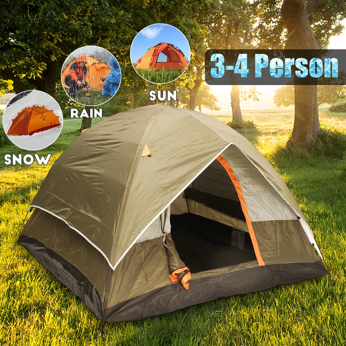 Waterproof Tent 4-Person Camping Shelter