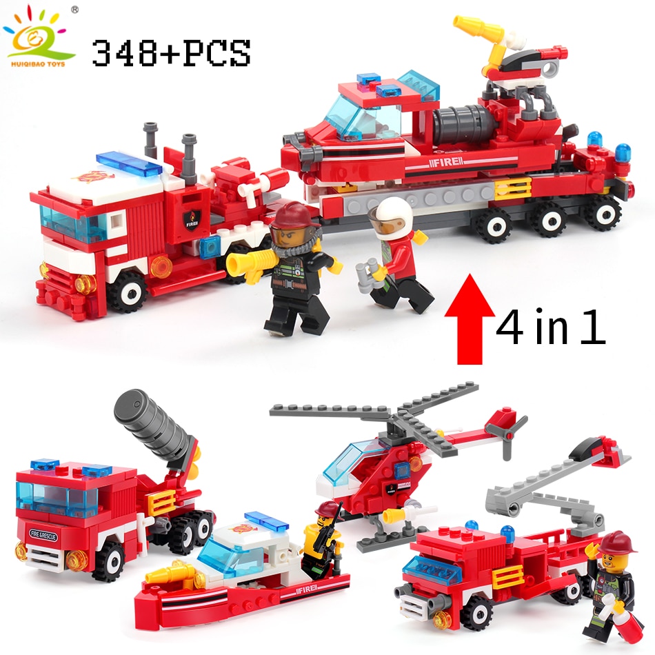 Lego Blocks DIY Fire Fighting Toys (348 pieces)