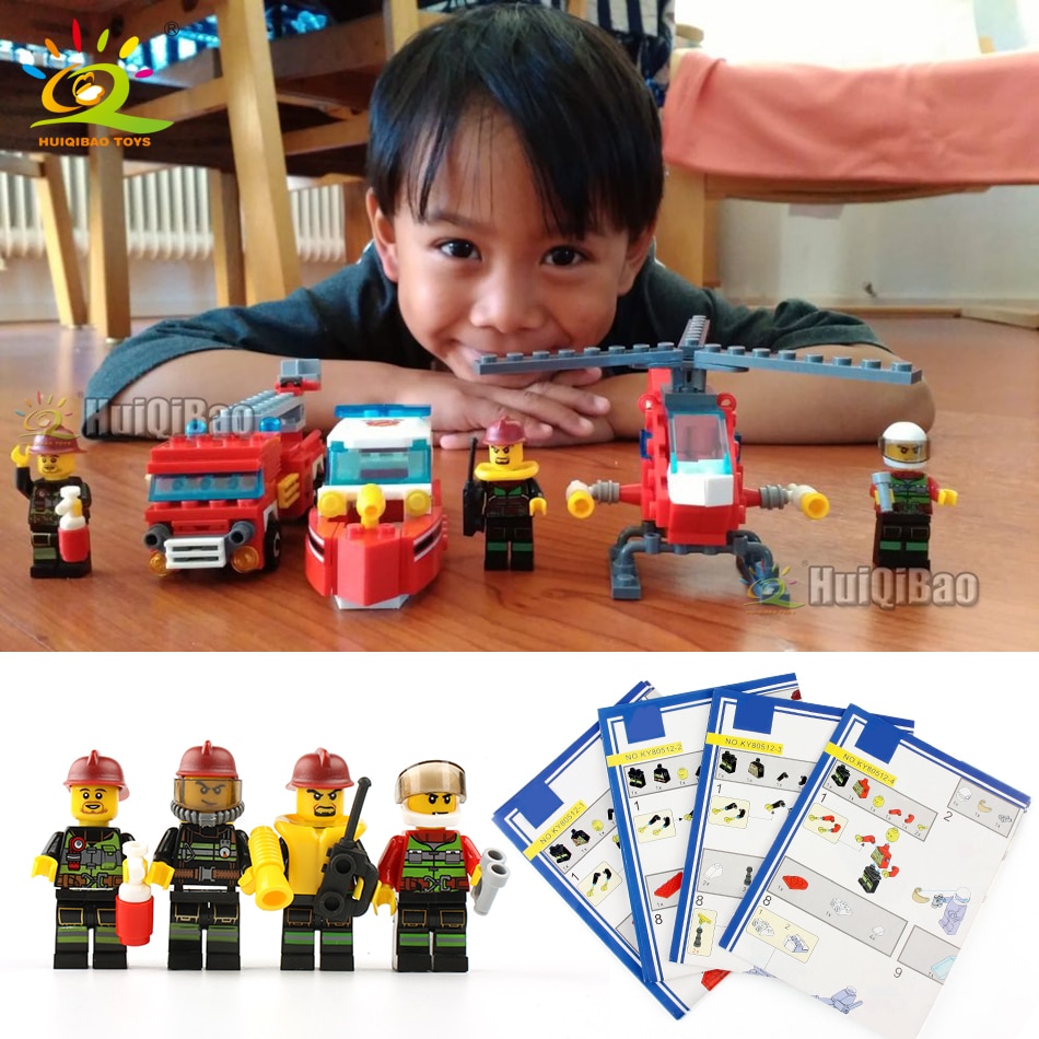 Lego Blocks DIY Fire Fighting Toys (348 pieces)