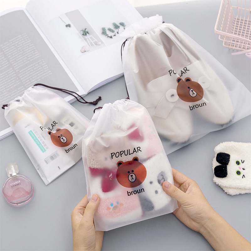 Clear Makeup Bag Drawstring Pouch