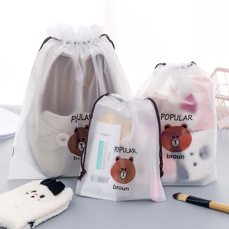 Clear Makeup Bag Drawstring Pouch