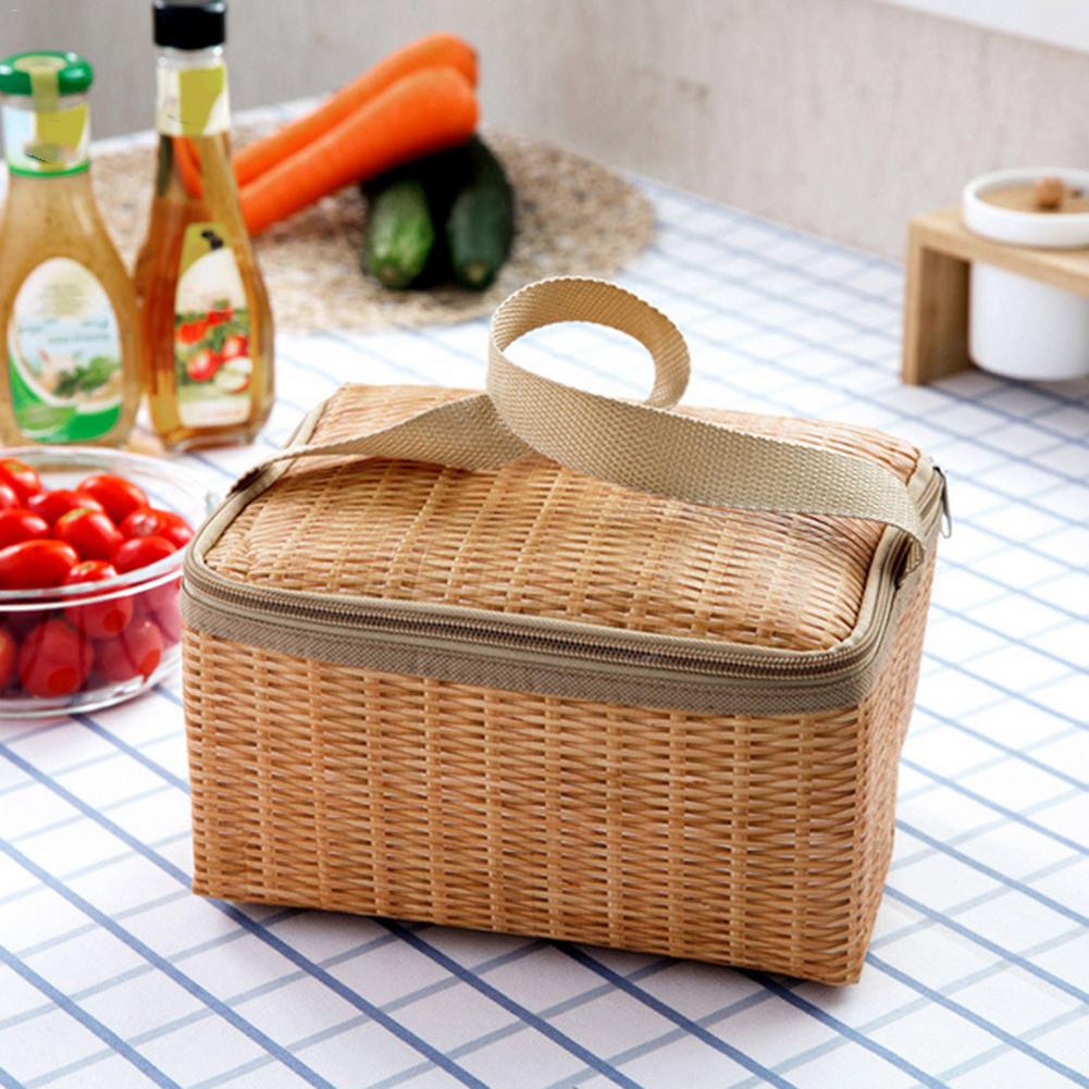 Wicker Baskets Insulated Picnic Bag