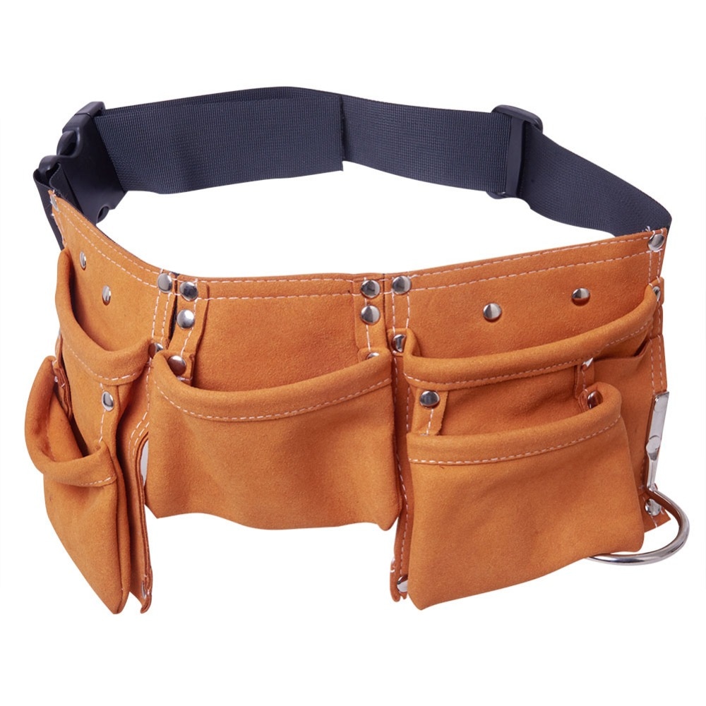 Leather Tool Belt Multi-Pocket Bag