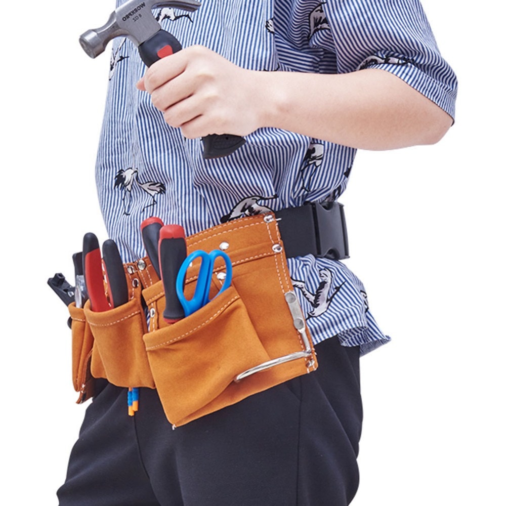 Leather Tool Belt Multi-Pocket Bag