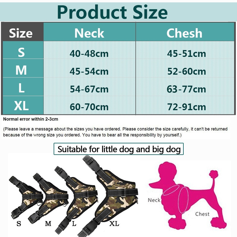 Large Dog Harness Pet Accessories