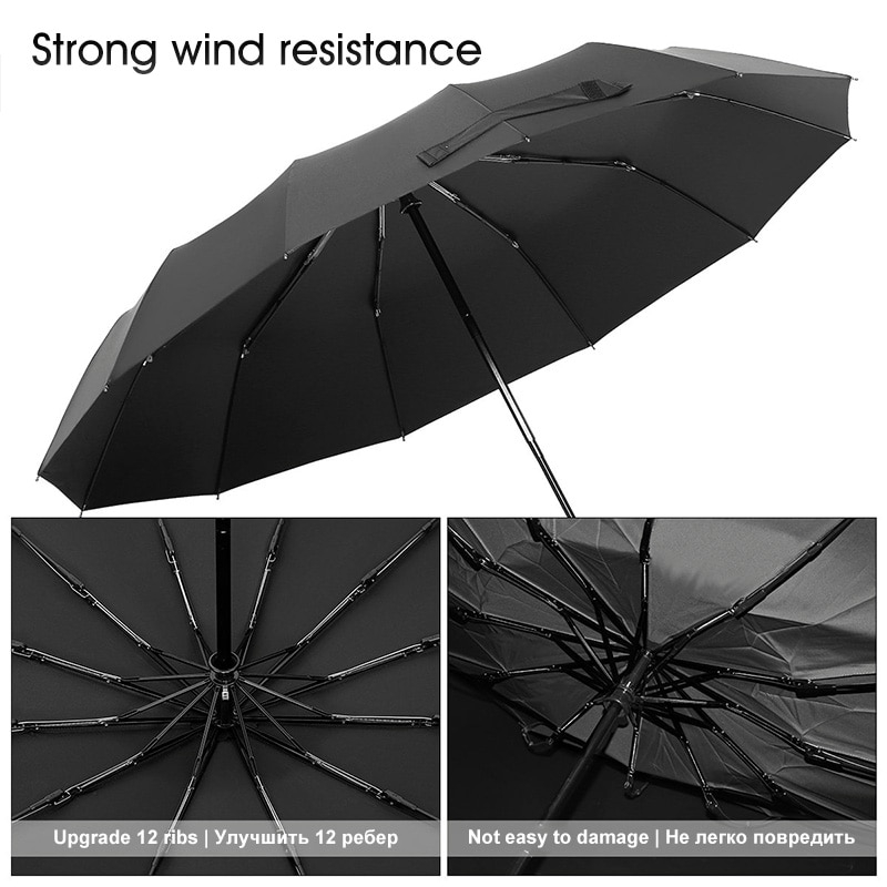 Rain Umbrella Windproof Foldable Brolly