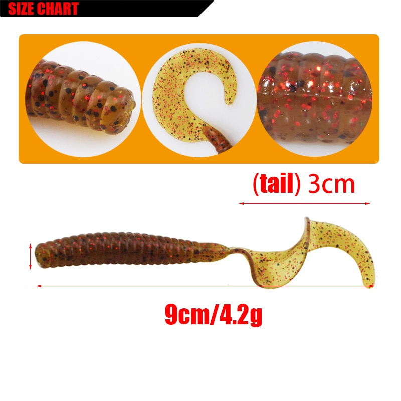 Fishing Worms 5pcs Plastic Lure