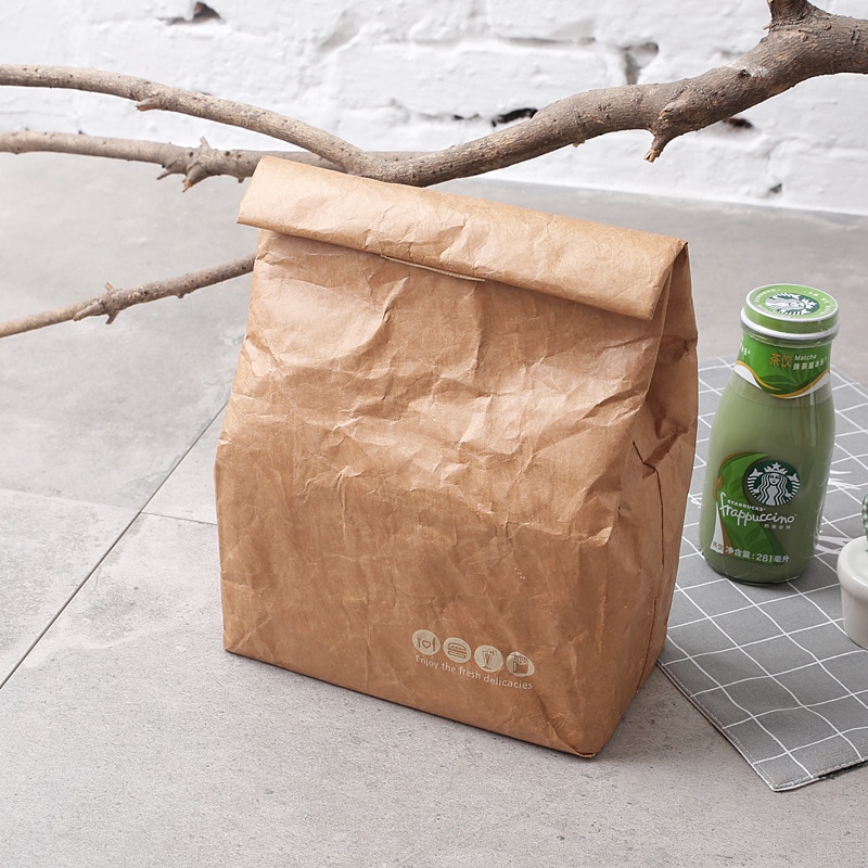 Brown Paper Bag Reusable Lunch Box