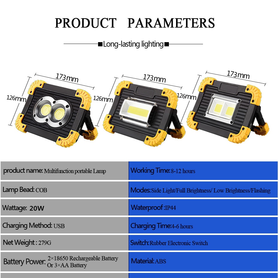 LED Spotlights Portable for Outdoor Use