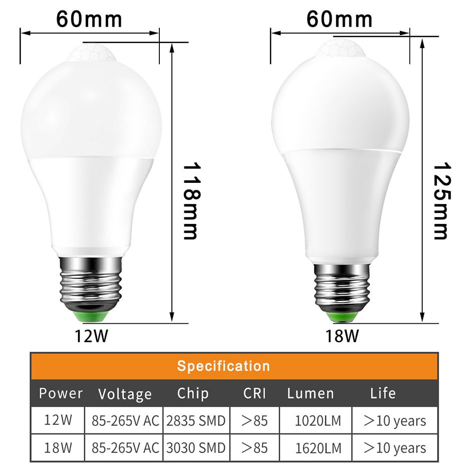 Smart LED Motion Sensor Light Bulb