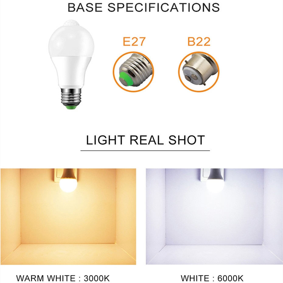 Smart LED Motion Sensor Light Bulb