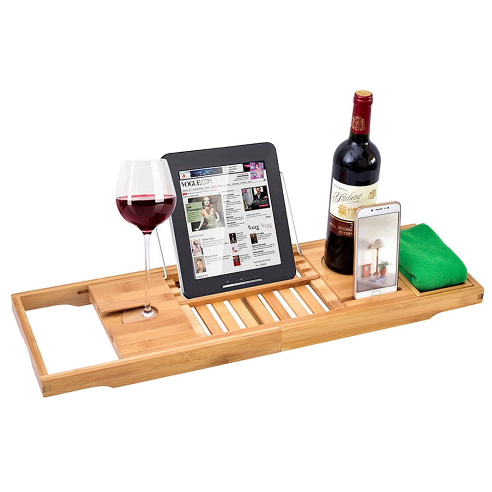 Bathtub Caddy Wooden Tray Shelf