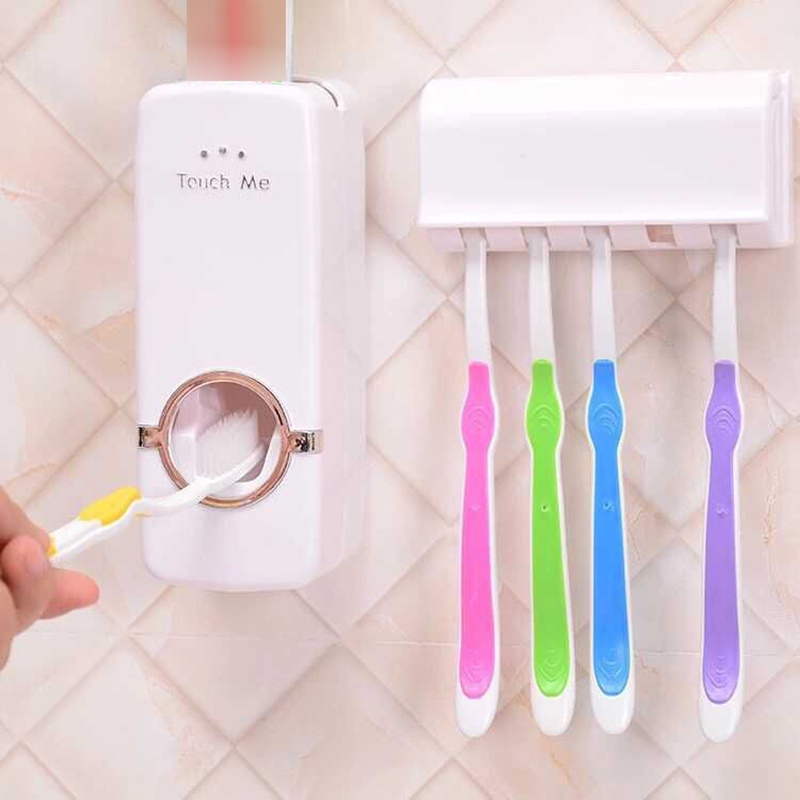 Affordable Dental Care Toothbrush Holder / Toothpaste Dispenser Set