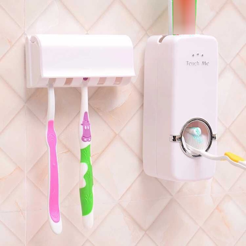 Affordable Dental Care Toothbrush Holder / Toothpaste Dispenser Set