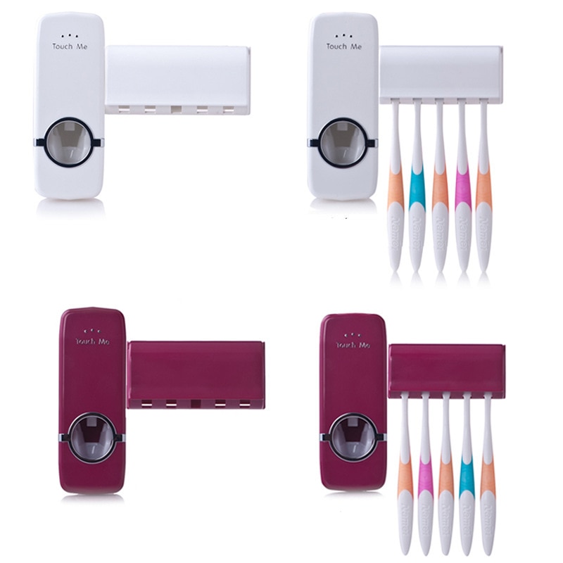 Affordable Dental Care Toothbrush Holder / Toothpaste Dispenser Set