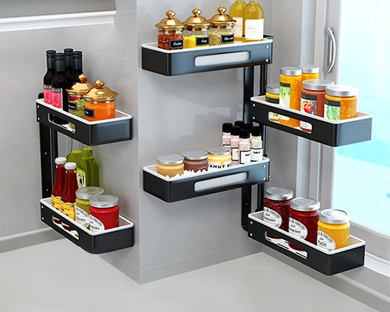 Kitchen Rack Rotatable Hanging Storage