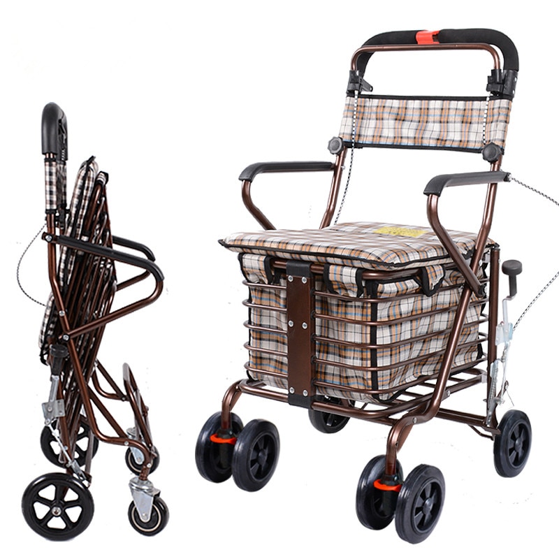 Shopping Basket Folding Seat Grocery Cart
