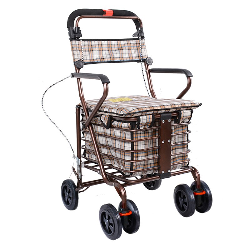 Shopping Basket Folding Seat Grocery Cart