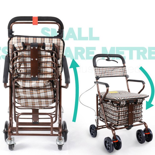 Shopping Basket Folding Seat Grocery Cart