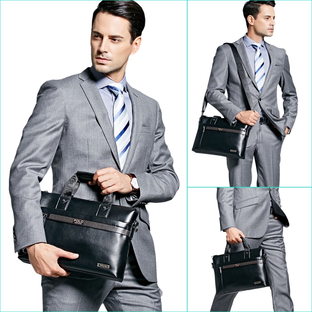 Business Men Leather Briefcase Bag