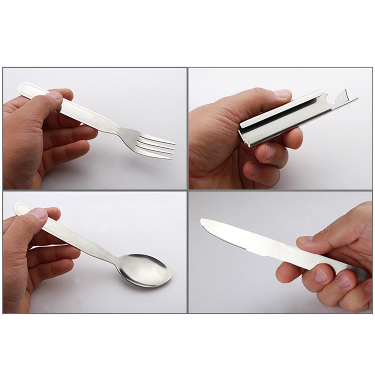 4pcs Silverware Sets Portable Utensils