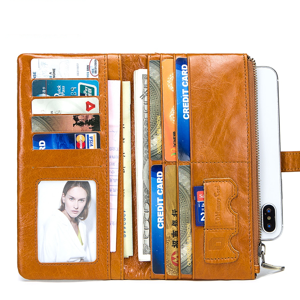 Leather Long Wallet Women Style