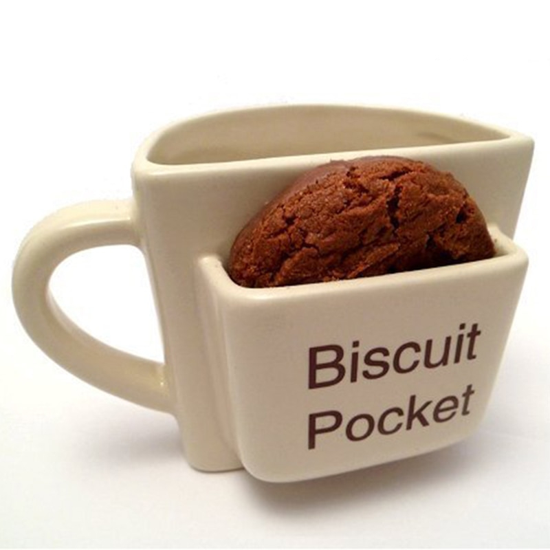 Ceramic Cookie Mug with Biscuit Pocket