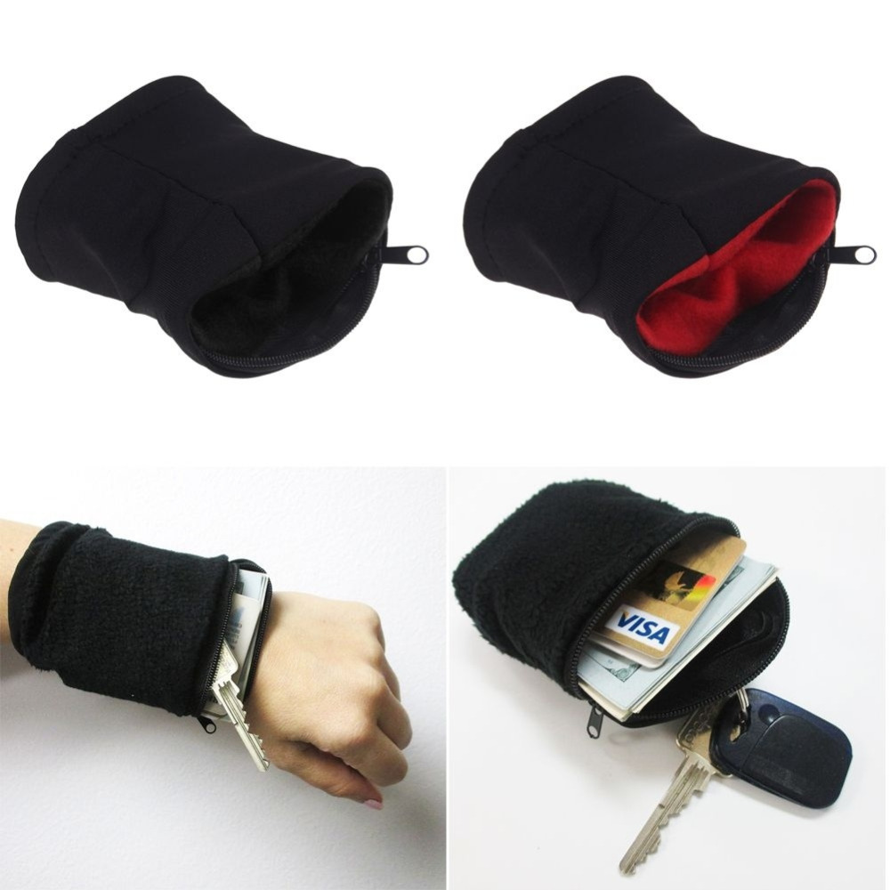 Wrist Wallet Band Zipper Running Pouch