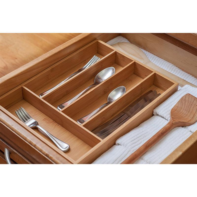 Wooden Tray Bamboo Drawer Storage Box