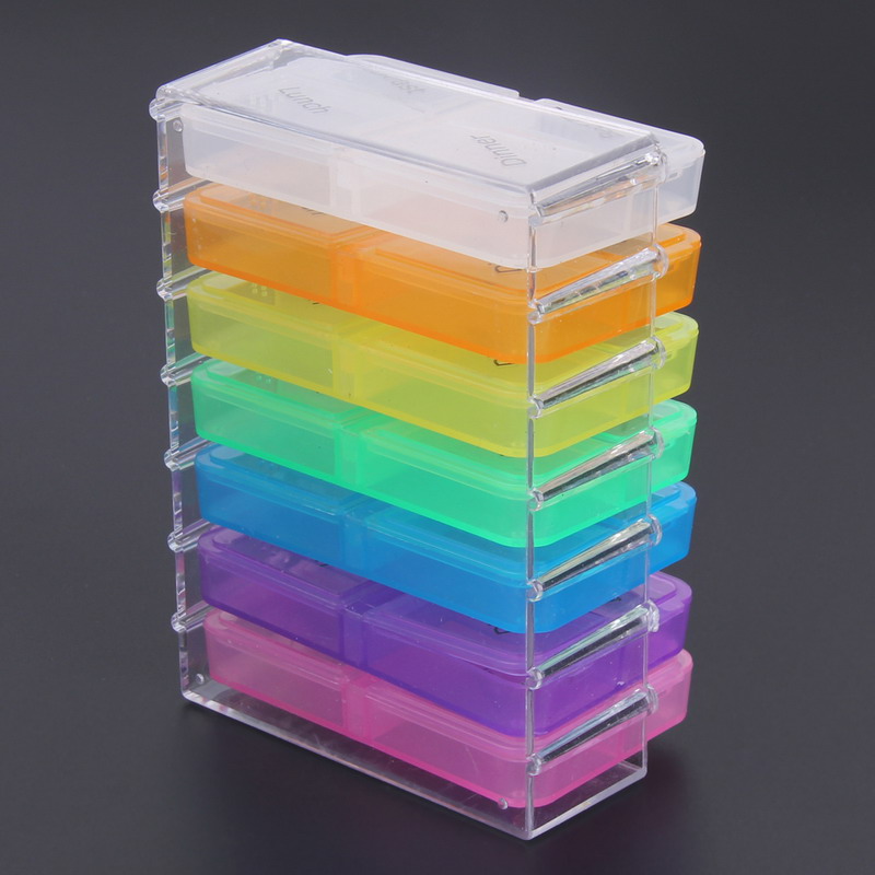 Colorful 7-Day Pill Box Organizer