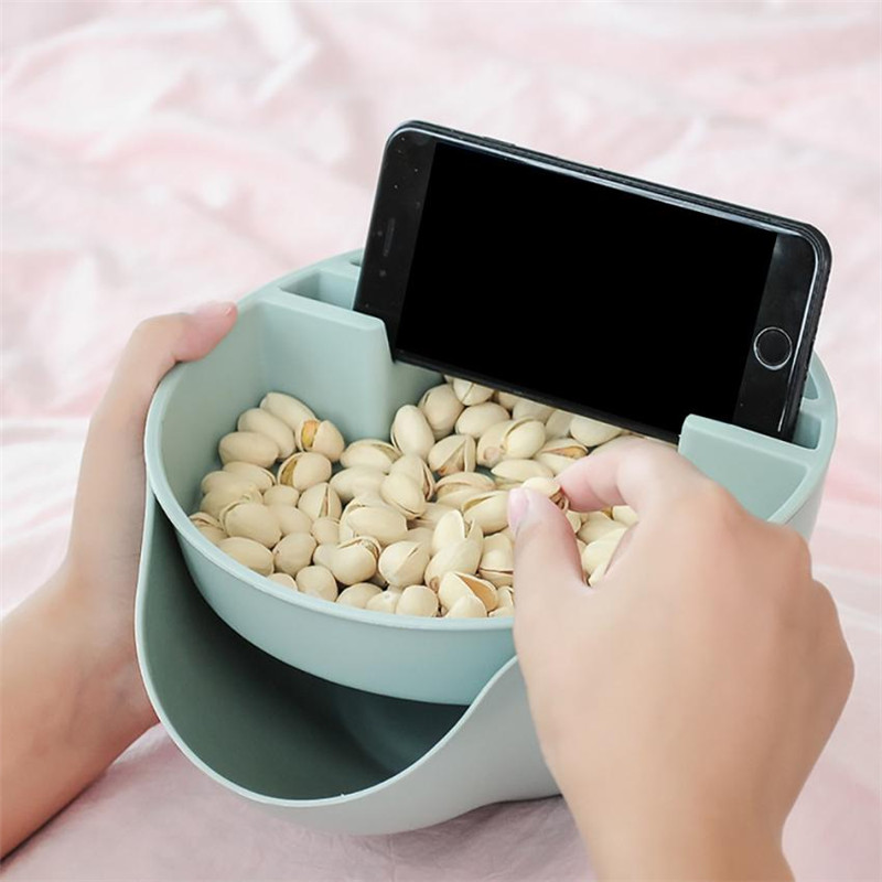 Nut Storage Bowl With Cell Phone Holder Gap