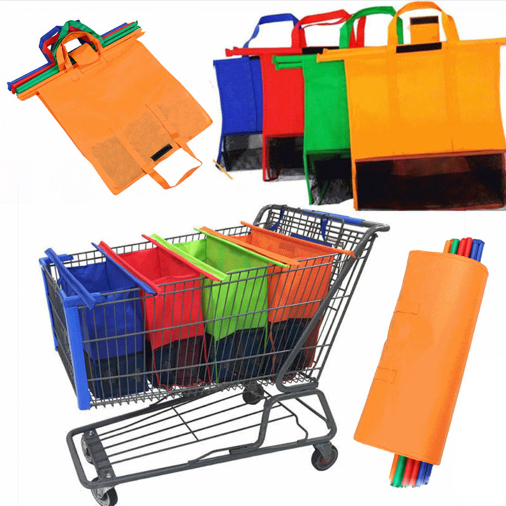 Foldable Shopping Cart Bags (Set of 4)